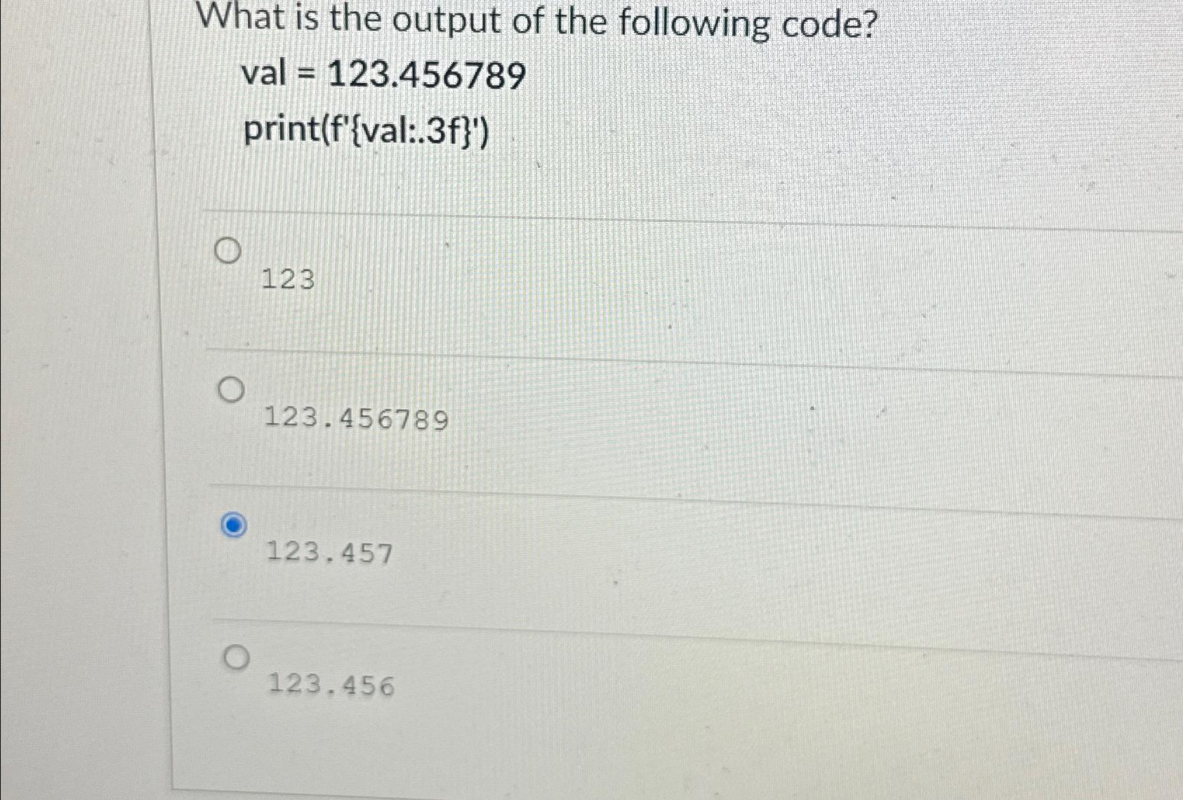 Solved What is the output of the following | Chegg.com