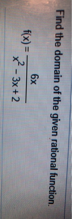 Solved Find the domain of the given rational function. f(x)= | Chegg.com