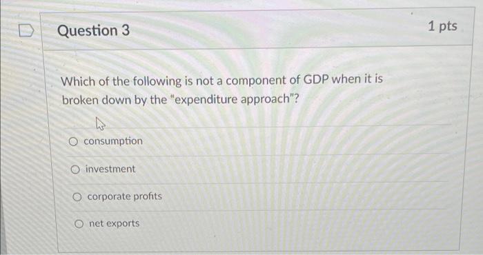 Solved D Question 3 1 pts Which of the following is not a | Chegg.com