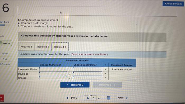 Solved Check my work 6 Part 1 of 2 Required information [The | Chegg.com