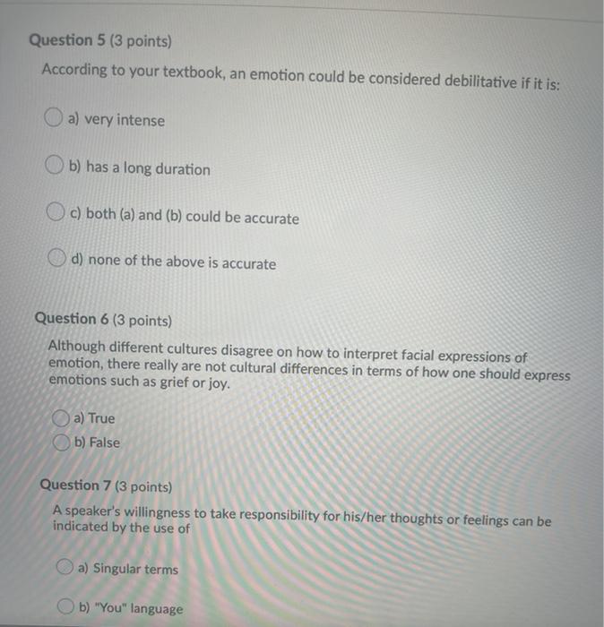 Solved Question 5 (3 points) According to your textbook, an | Chegg.com