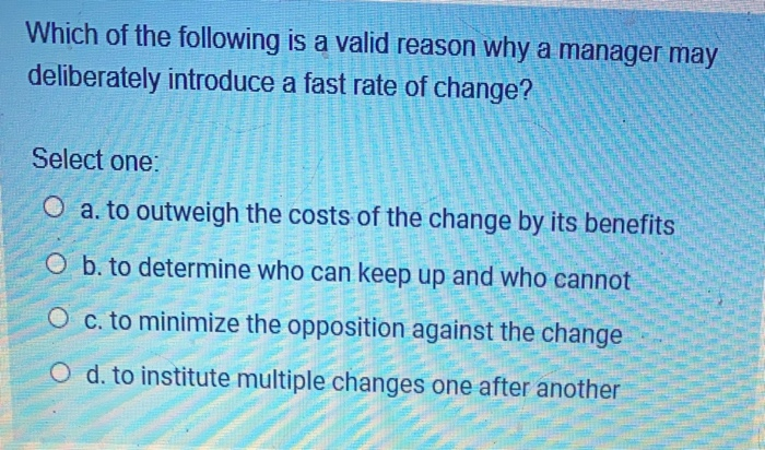 Solved Which of the following is a valid reason why a | Chegg.com