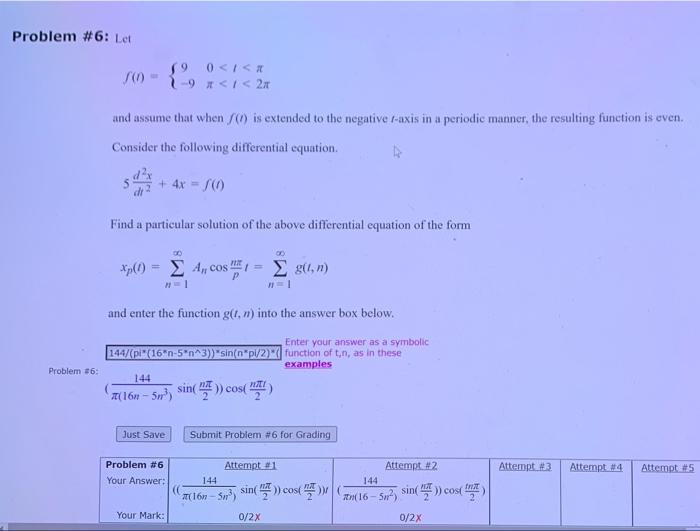 Solved Problem #6: Let Problem #6: (9 0