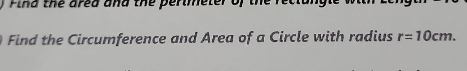 find the circumference of a circle whose radius is 10.5 cm