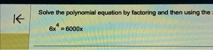 Solved Solve the polynomial equation by factoring and then | Chegg.com