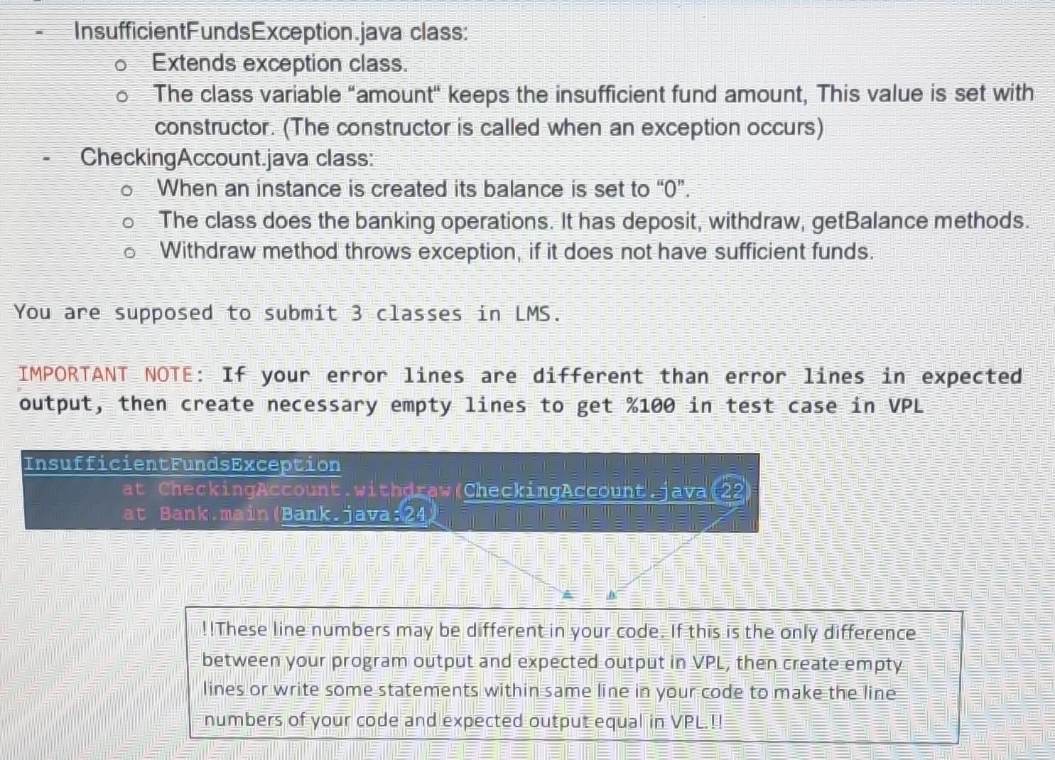 Solved InsufficientFundsException.java class Extends