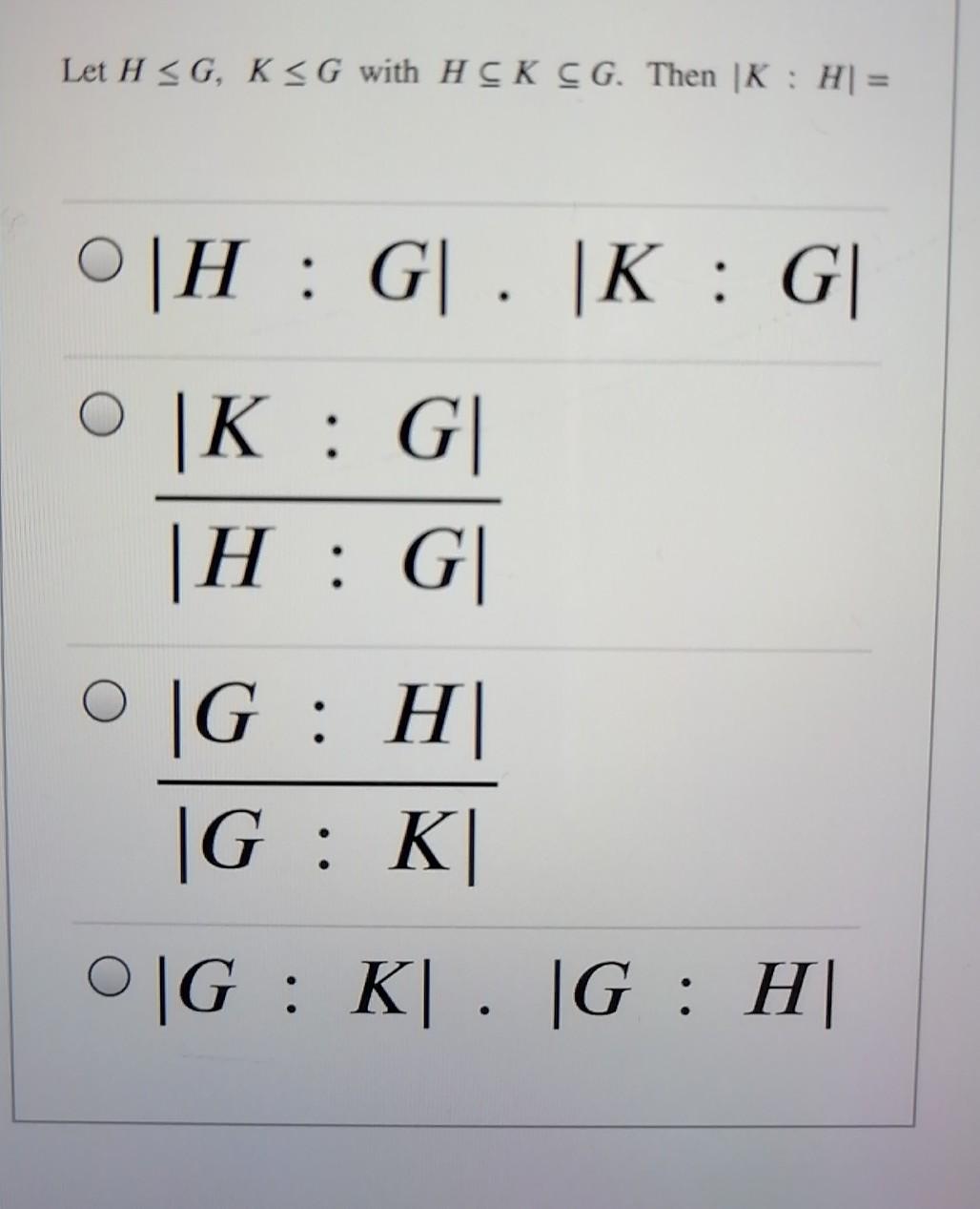 Solved Let H 3g Kg With Hck Cg Then K H Oh G K Chegg Com