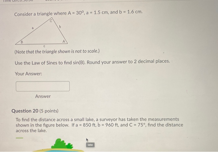 Solved Te Leilu Juju Consider A Triangle Where A 30 A Chegg Com