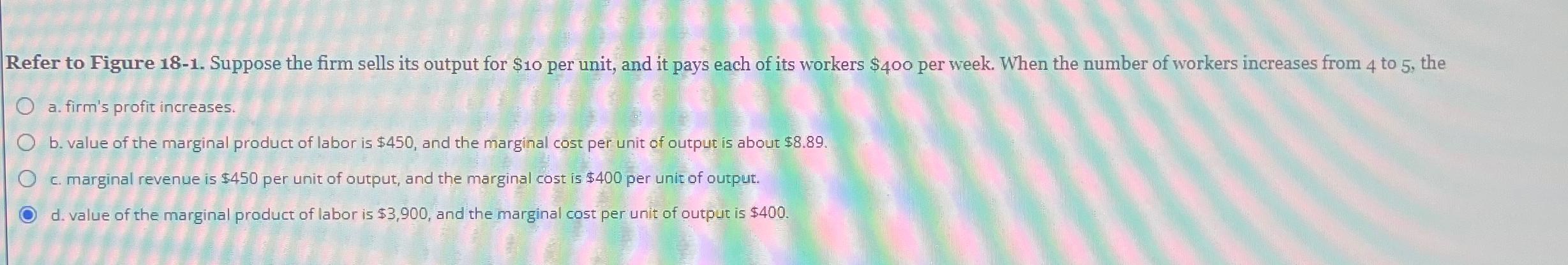 Solved Refer To Figure 18-1. ﻿Suppose The Firm Sells Its | Chegg.com