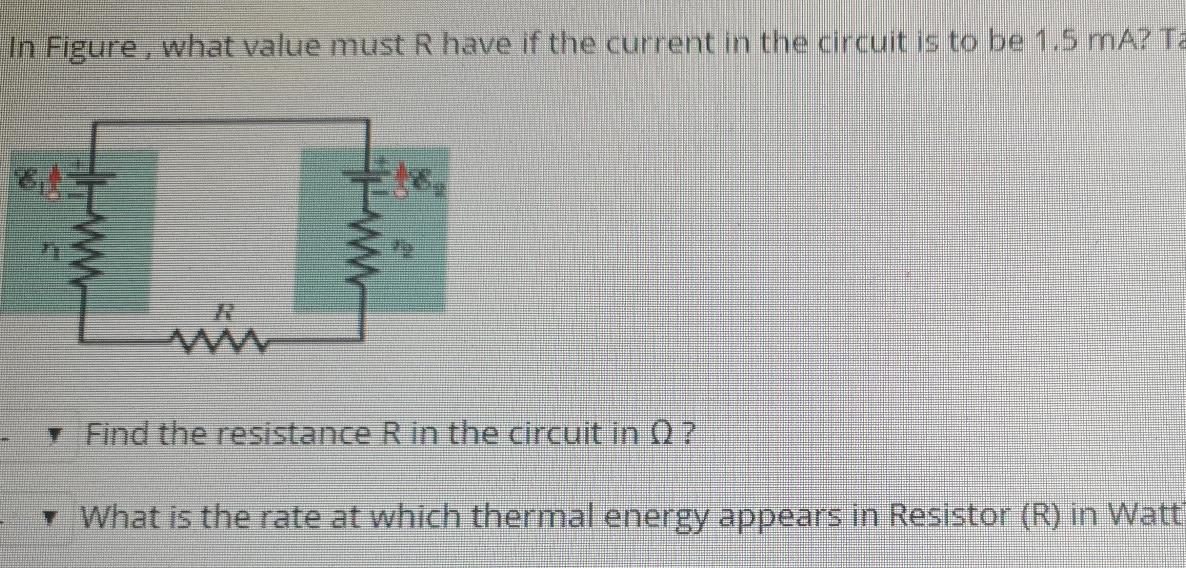 Solved In Figure, what value must R have if the current in | Chegg.com