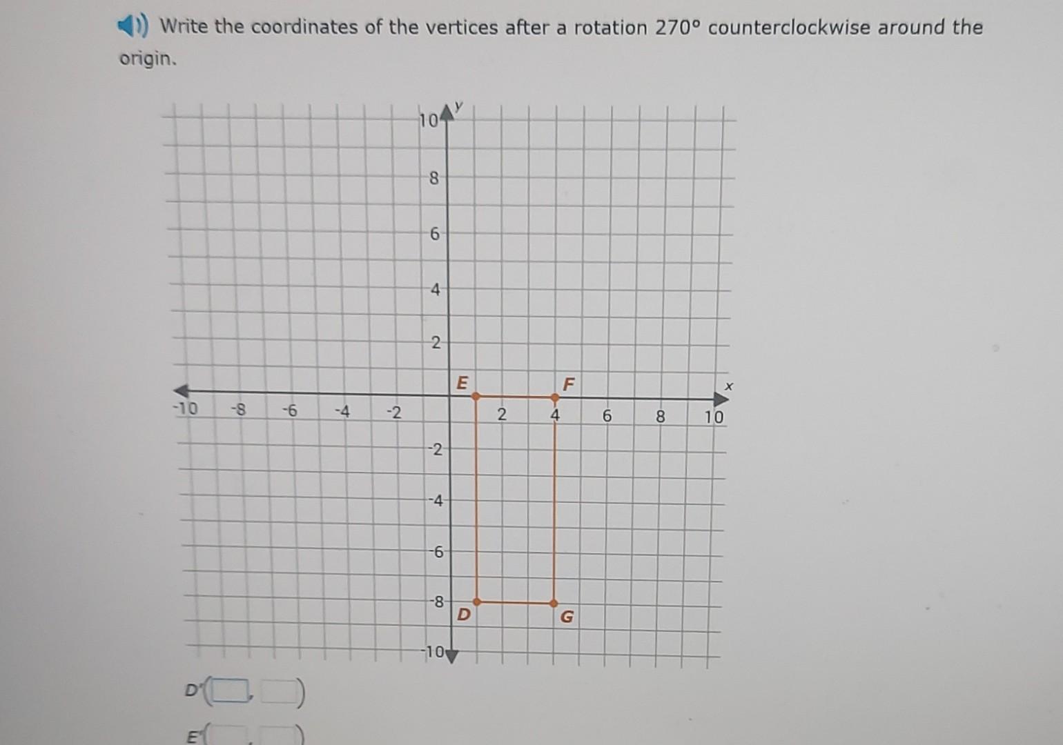Solved] . Find the coordinate of U' after a 270 counterclockwise rotation