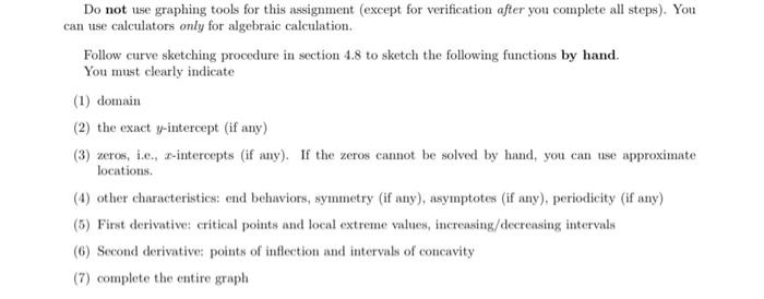Solved Do not use graphing tools for this assignment (except | Chegg.com