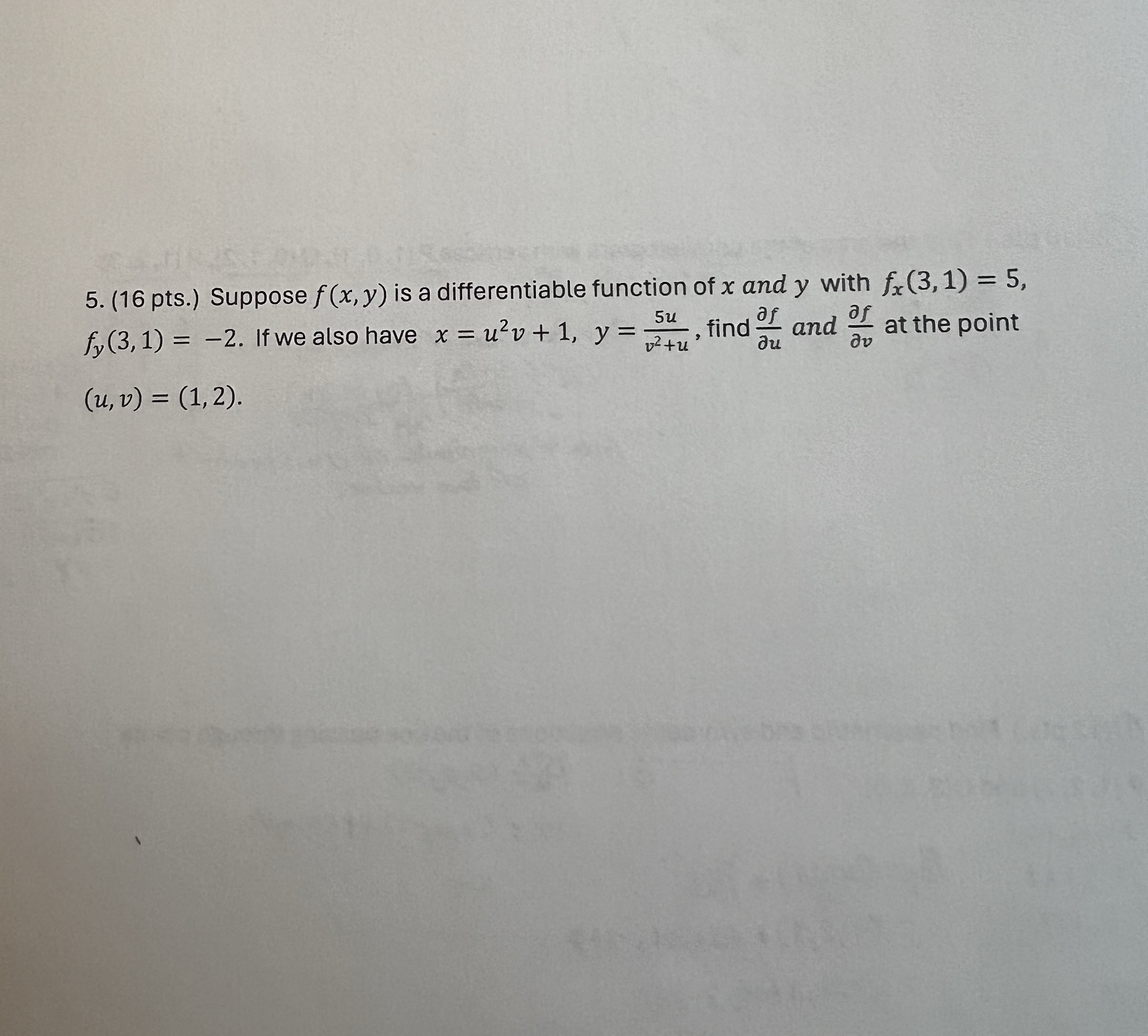 Solved Pts Suppose F X Y Is A Differentiable Chegg Com