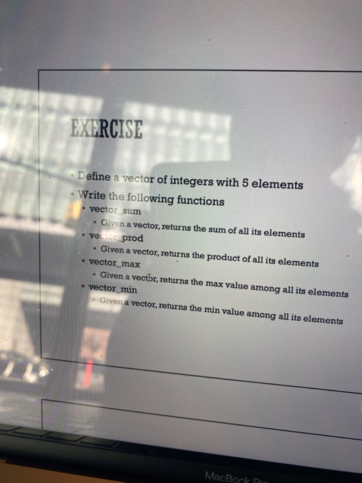Solved EXERCISE • Create a program with all the functions | Chegg.com