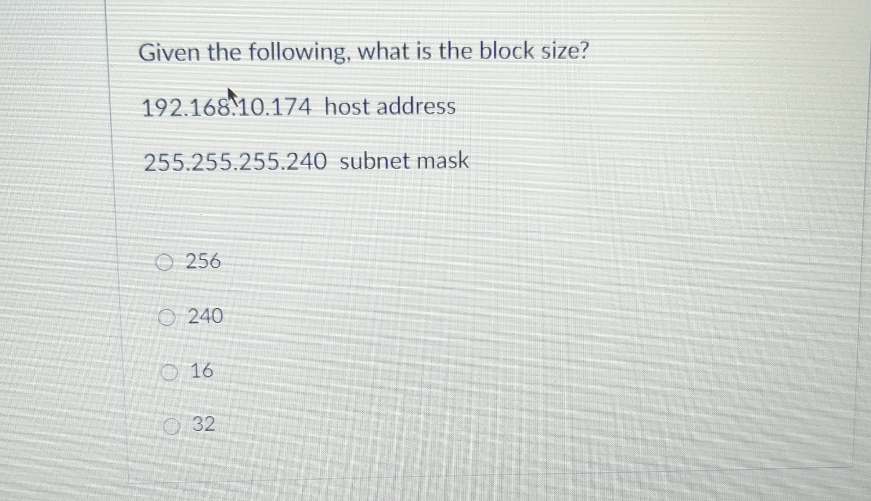 Solved Given the following, what is the block | Chegg.com
