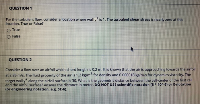 Solved QUESTION 1 For the turbulent flow, consider a | Chegg.com