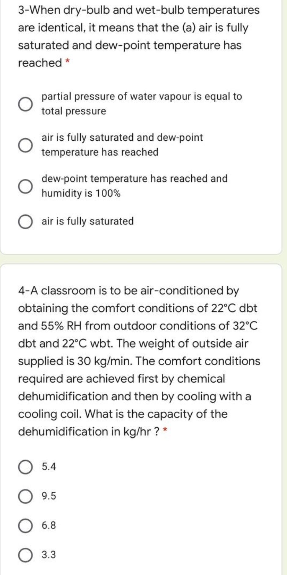 Temperatures - Dry Bulb/Web Bulb/Dew Point