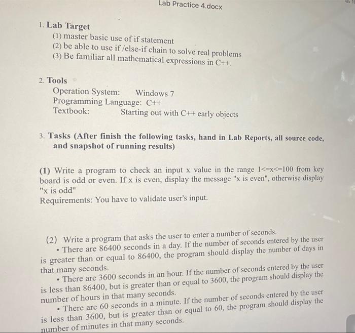 Solved Lab Practice 4.docx 2 1. Lab Target (1) master basic | Chegg.com
