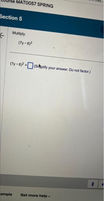 2y 6 y 7 answer