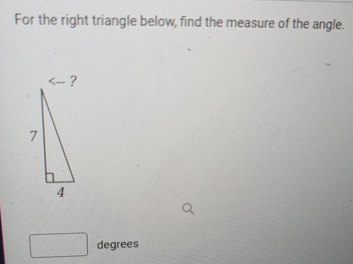 Solved For The Right Triangle Below, Find The Measure Of The | Chegg.com