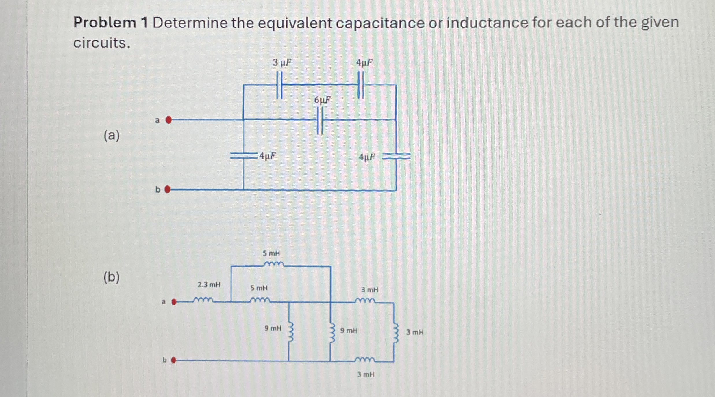 Solved Problem 1 ﻿Determine the equivalent capacitance or | Chegg.com
