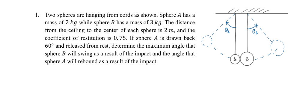 Solved Two spheres are hanging from cords as shown. Sphere A | Chegg.com