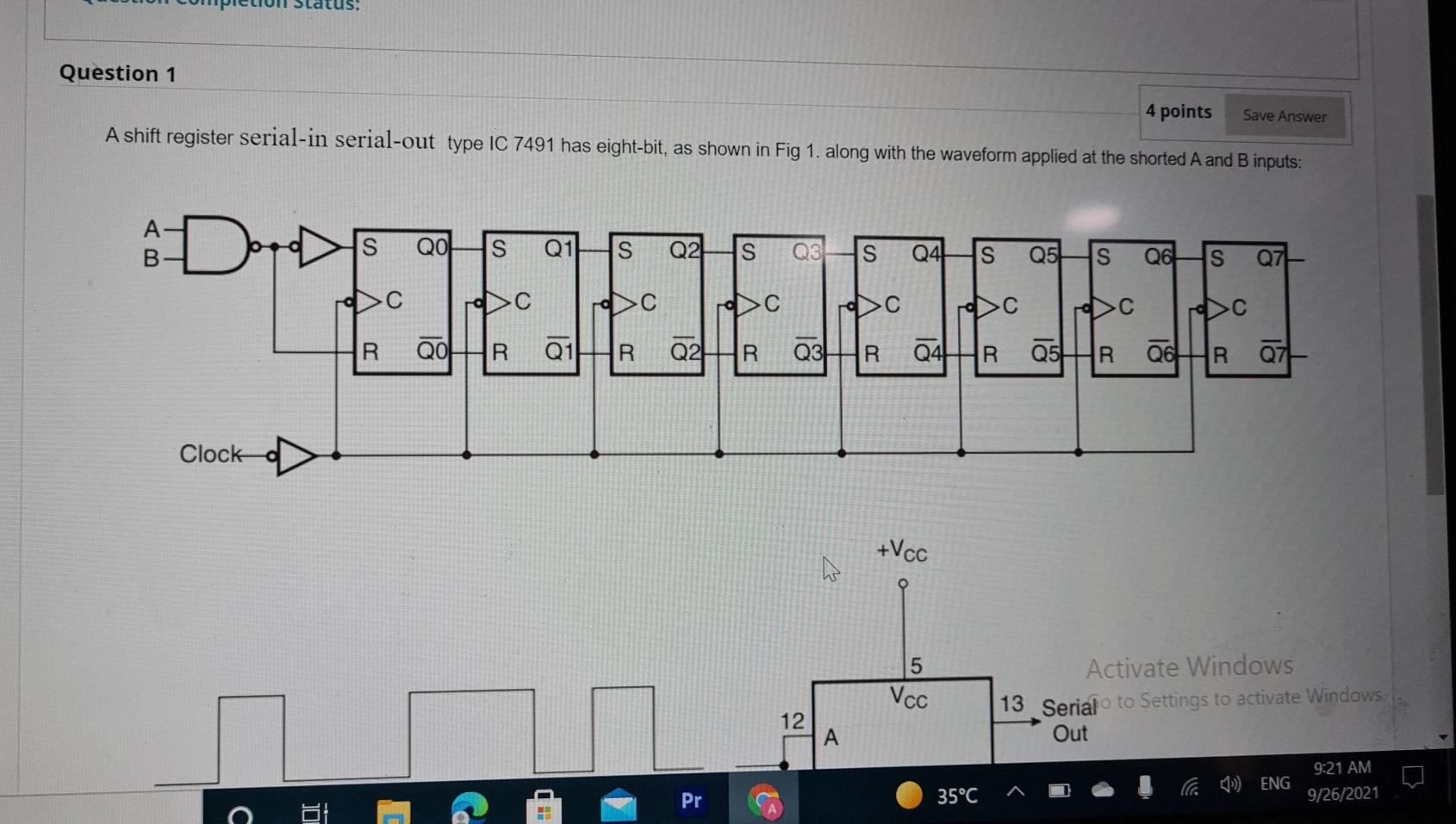 Solved Question 1 4 points Save Answer A shift register | Chegg.com