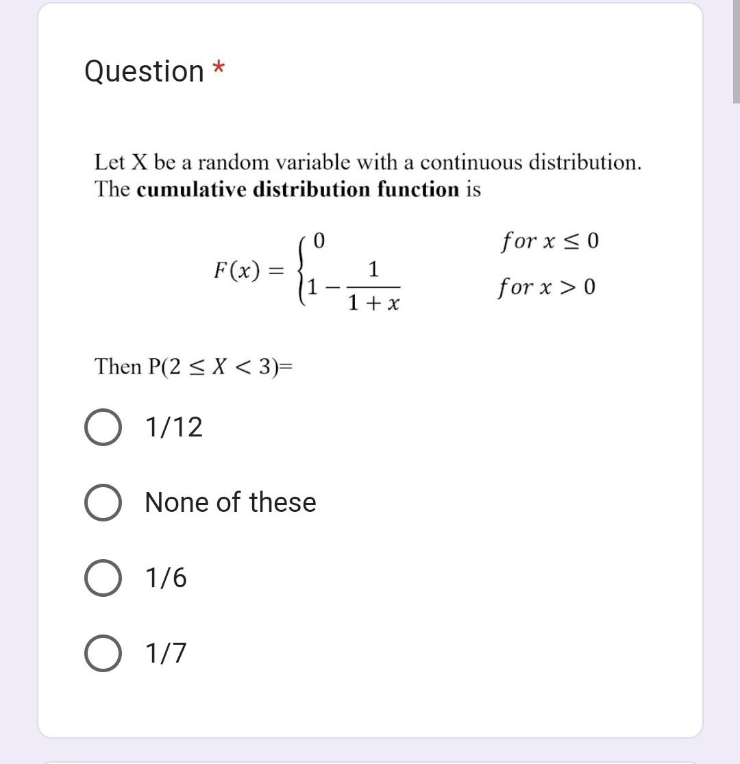 Solved Question * Let X be a random variable with a | Chegg.com