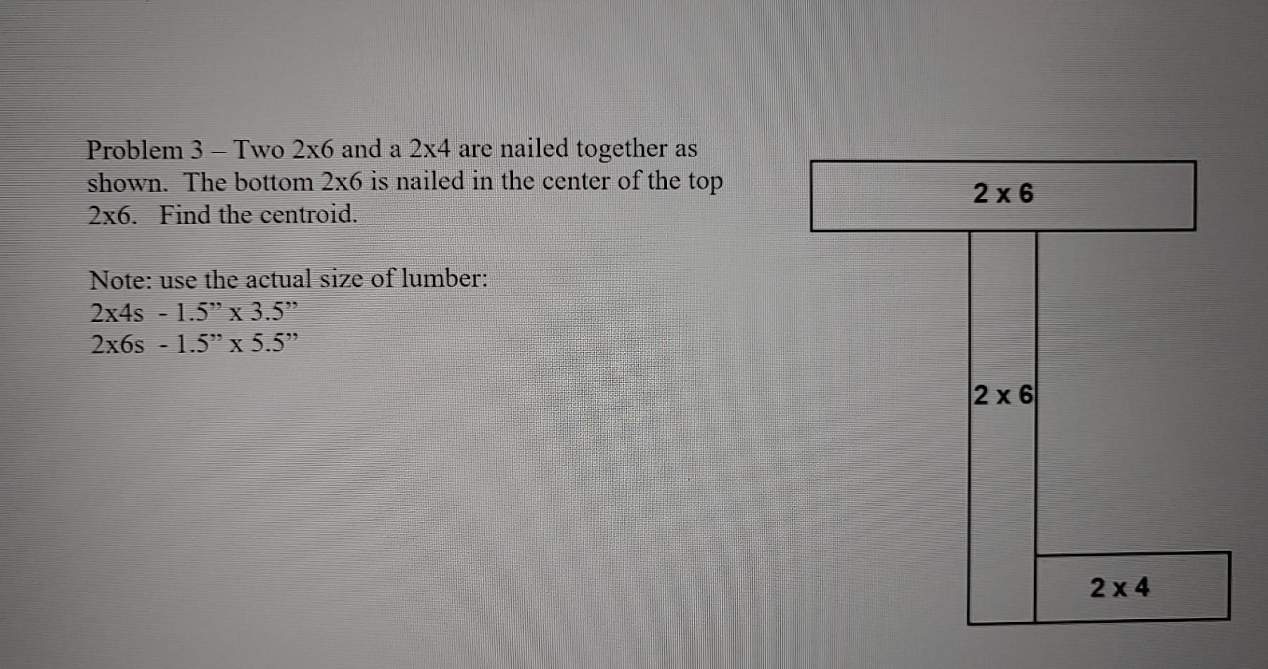 Solved two 2x6 and a 2x4 are nailed together as shown. The