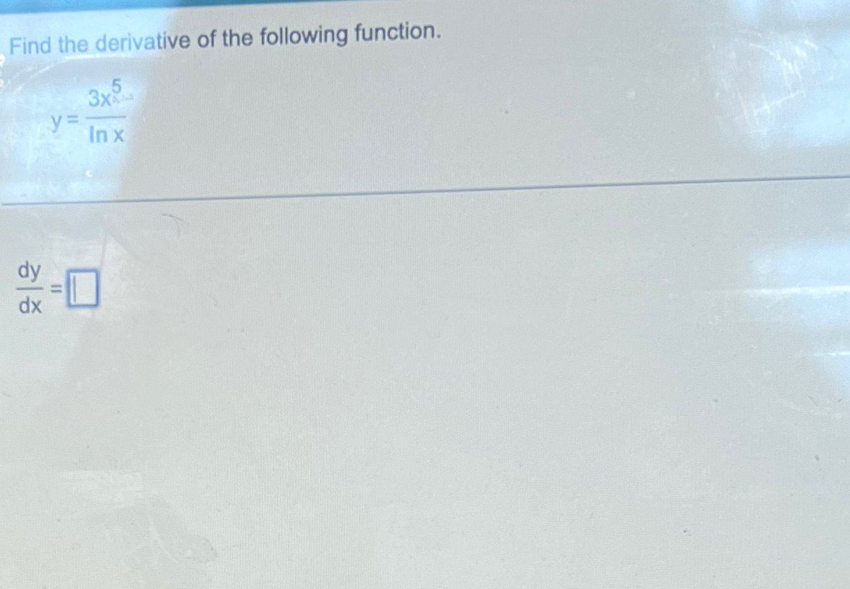 Solved Find the derivative of the following | Chegg.com