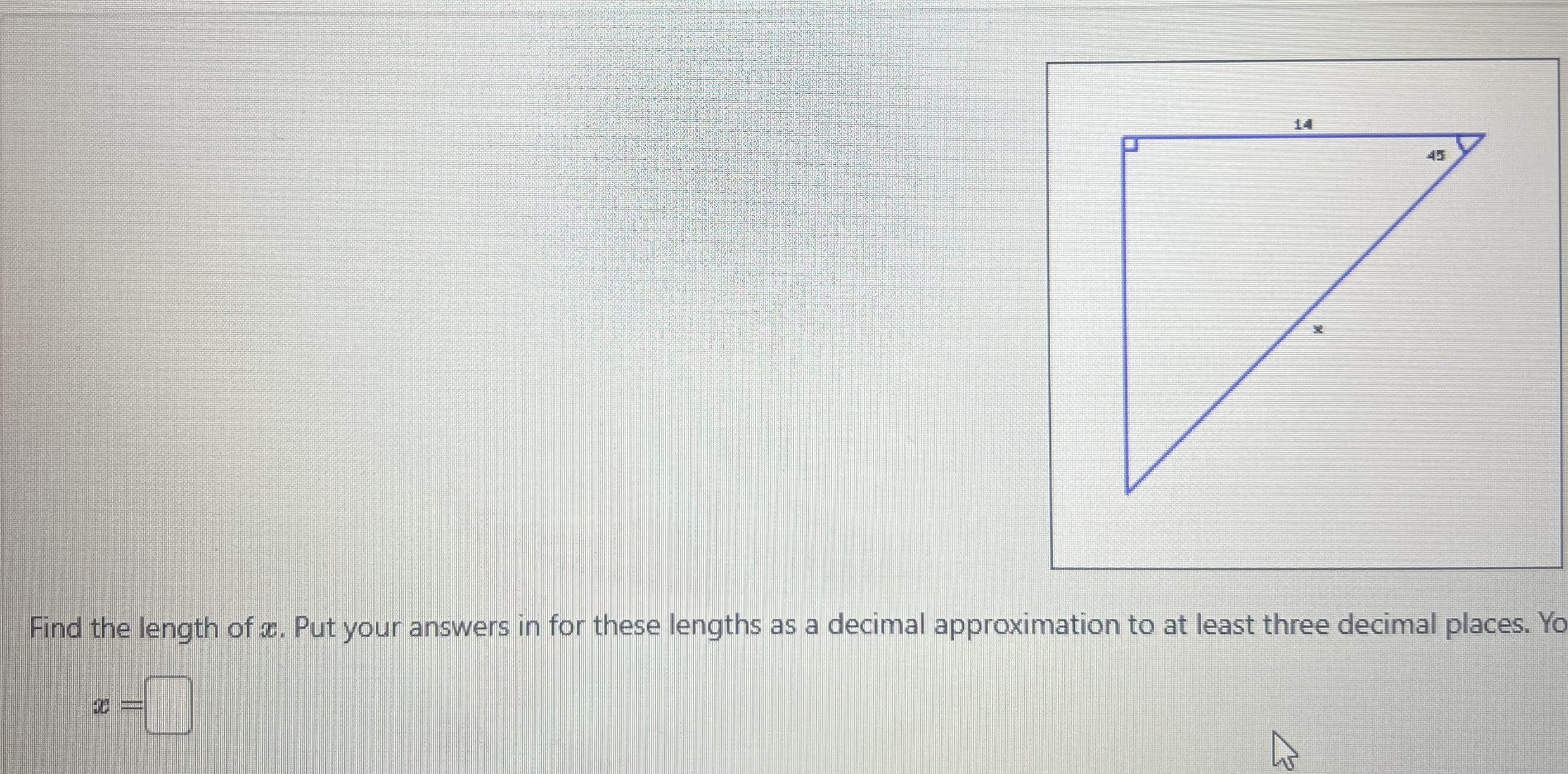 Solved Find the length of x. ﻿Put your answers in for these | Chegg.com