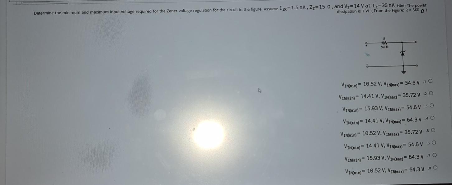 Solved Determine The Minimum And Maximum Input Voltage | Chegg.com