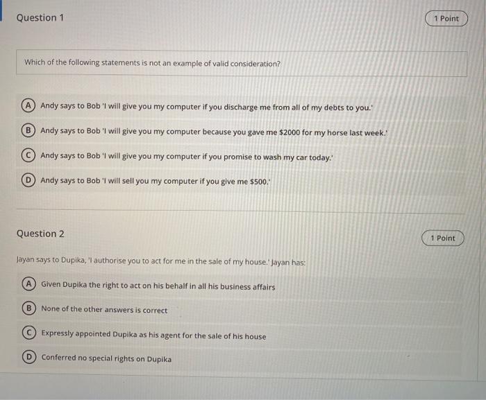 Solved Question 1 1 Point Which of the following statements | Chegg.com