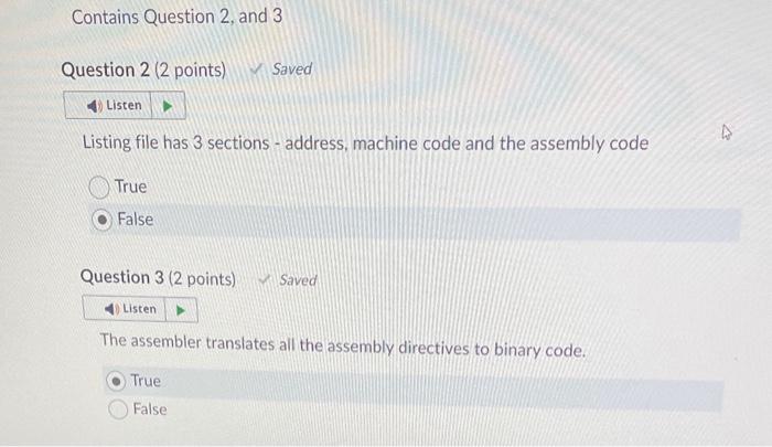 Solved Listing file has 3 sections - address, machine code | Chegg.com