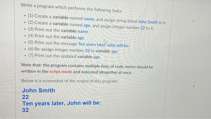 Solved Write a program which performs the following tasks: | Chegg.com