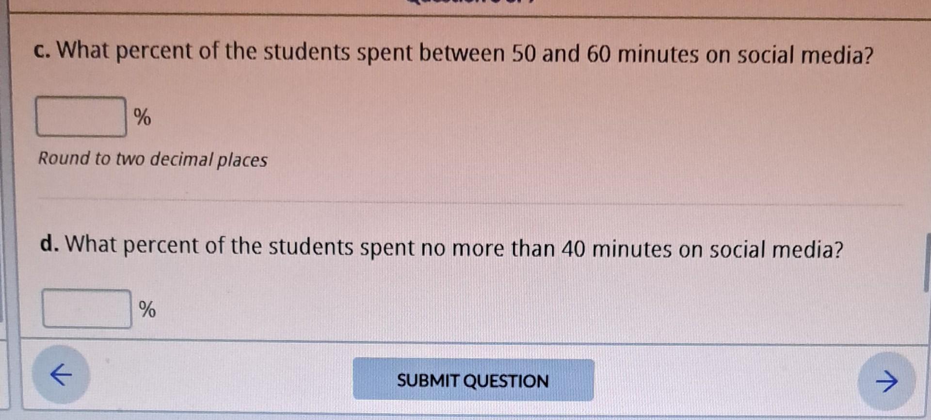 Solved Question 6 of 7 The amount of time (minutes) a sample | Chegg.com