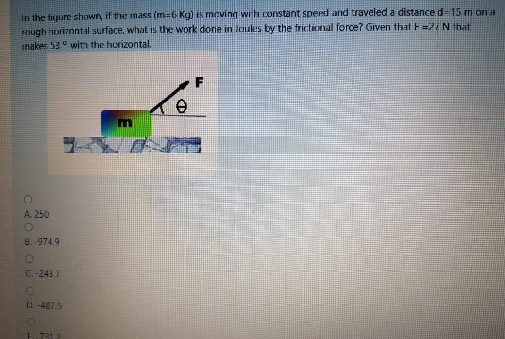 Solved In The Figure Shown, If The Mass (m=6 Kg) Is Moving | Chegg.com