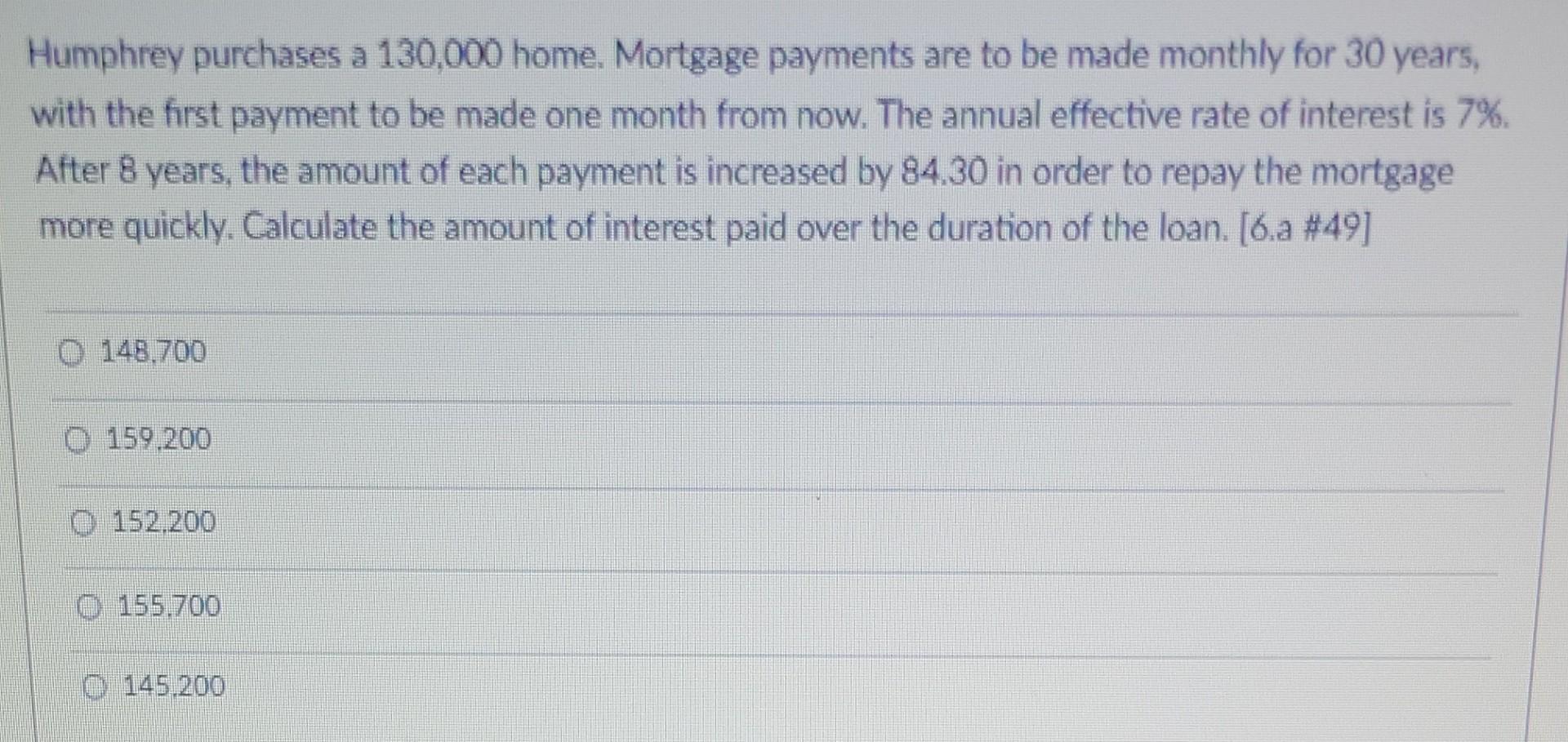 130000 mortgage payment