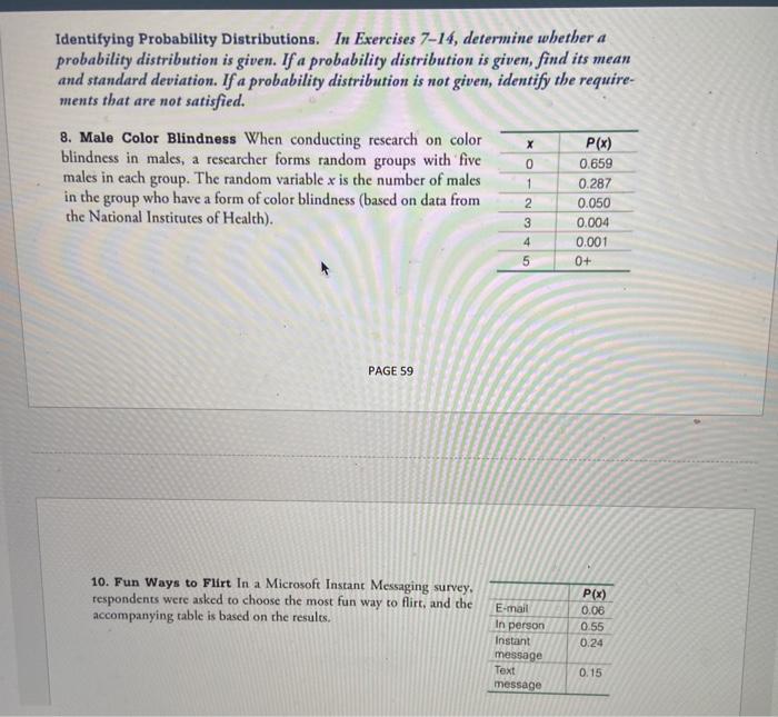 Solved Identifying Probability Distributions. In Exercises | Chegg.com