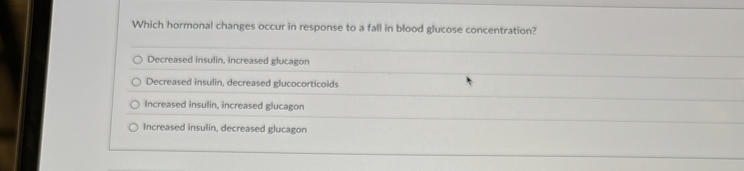 Solved Which hormonal changes occur in response to a fall in | Chegg.com