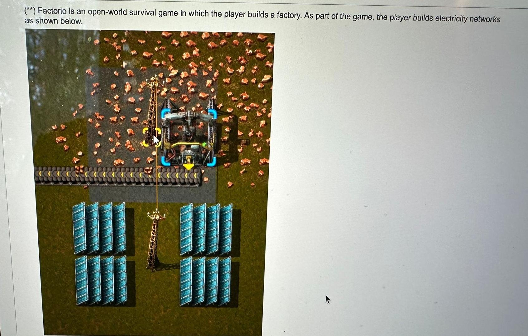 Solved (∗∗) Factorio is an open-world survival game in which | Chegg.com