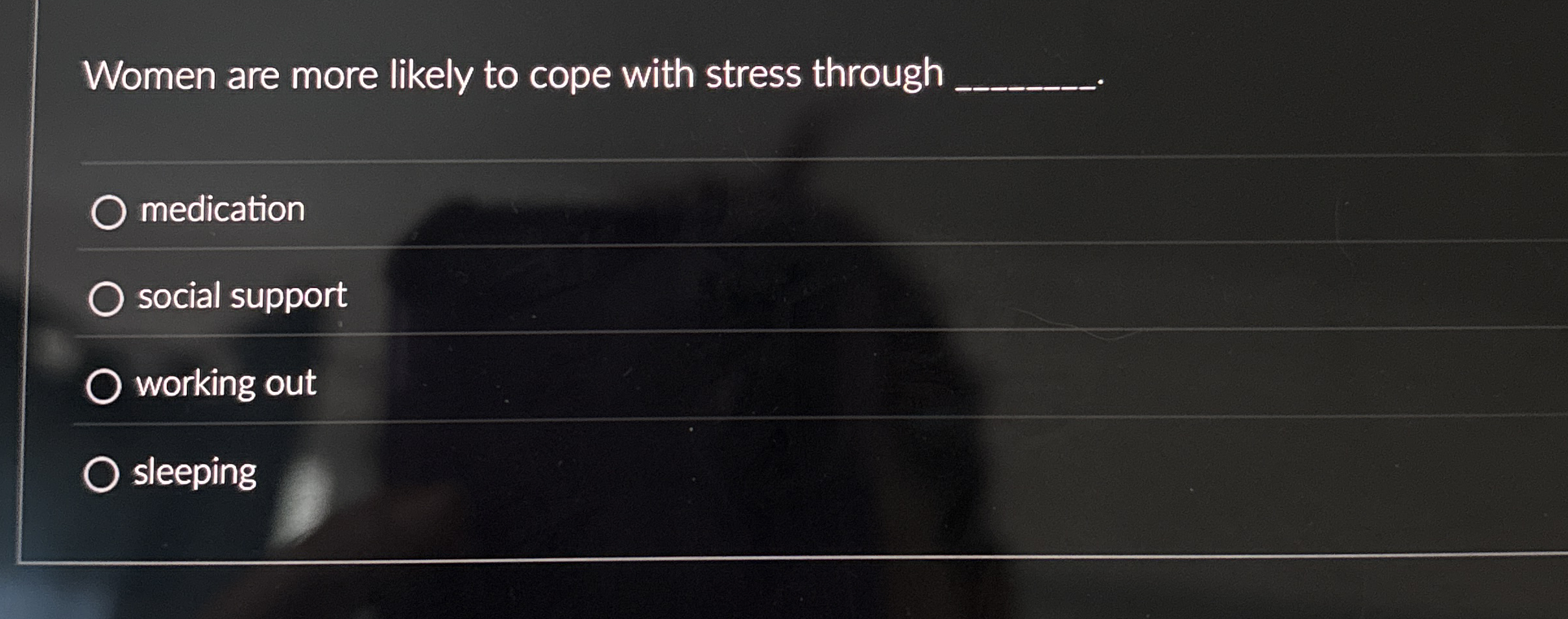Solved Women are more likely to cope with stress through | Chegg.com