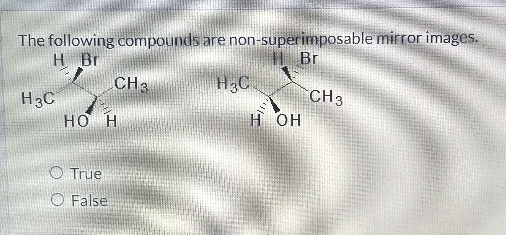 Solved The following compounds are nonsuperimposable mirror