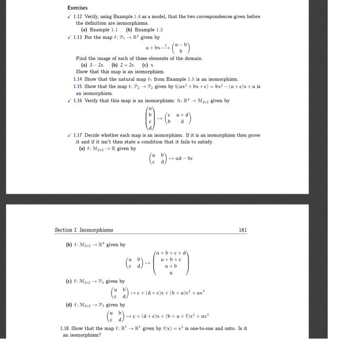 Solved Exercises 1.12 Verify, using Example 1.4 as a model | Chegg.com
