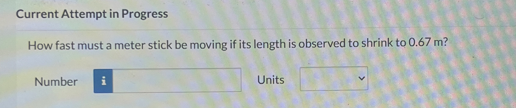 Solved Current Attempt in ProgressHow fast must a meter | Chegg.com