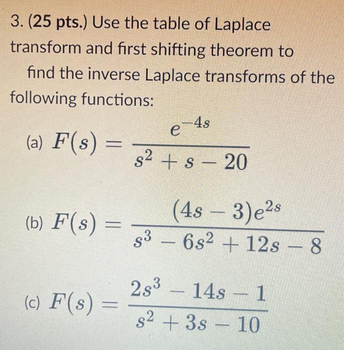 Solved Calculus III or advanced Math for EngineersUse table | Chegg.com