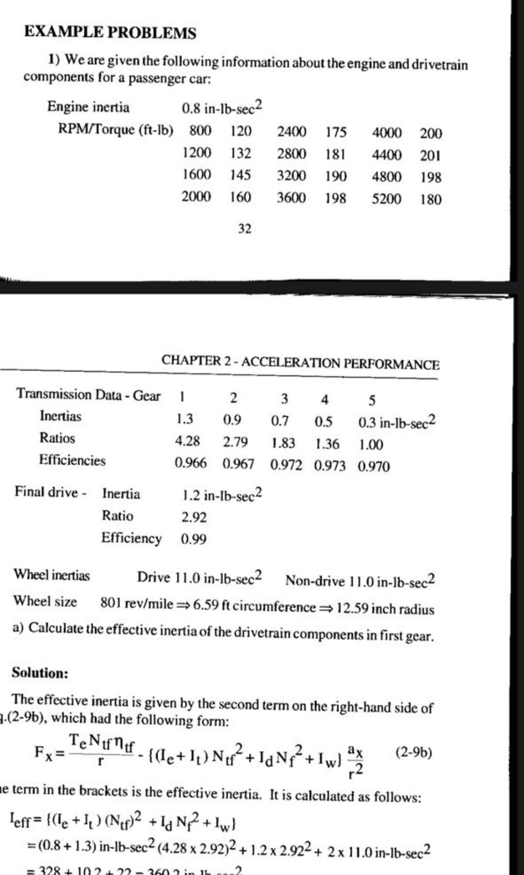 Solved a) Calculate the effective inertia of the drivetrain