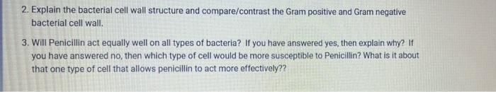 Solved 2. Explain the bacterial cell wall structure and | Chegg.com