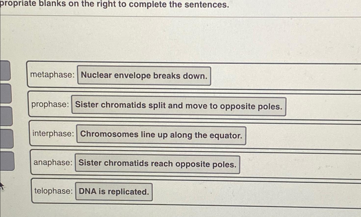 Solved propriate blanks on the right to complete the | Chegg.com