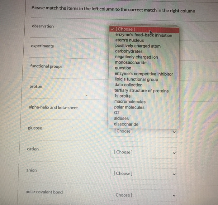 Solved Please Match The Items In The Left Column To The Chegg Solved Please Match The Items In The Left Column To The Chegg